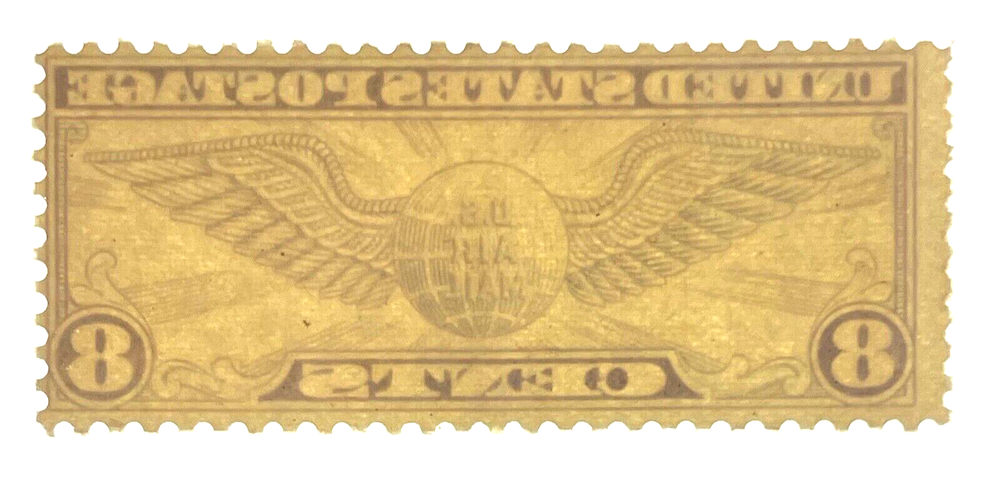 US C17 8c Winged Globe airmail unused never hinged rough perfs left side 1932