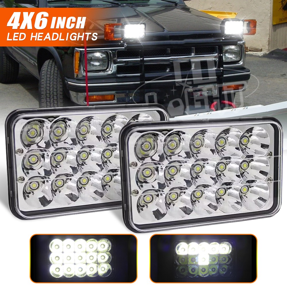 2PCS 4X6" DOT 90W LED Headlights For BLIZZARD Snowplow Snow Plow 680LT 720LT 810