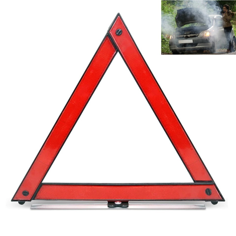 REFLECTIVE WARNING SIGN FORDABLE TRIANGLE CAR HAZARD BREAKDOWN EU EMERGENCY