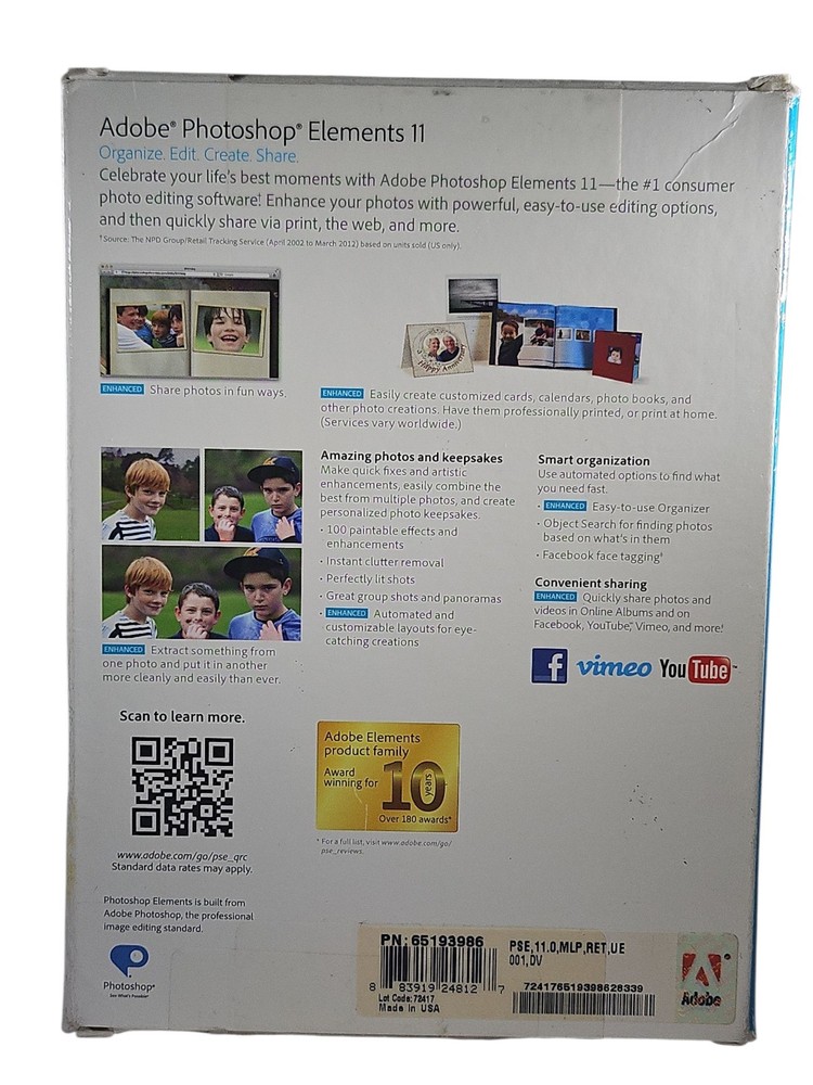 Adobe Photoshop Elements 2 Disc Set, Complete, Manuals and Serial Number