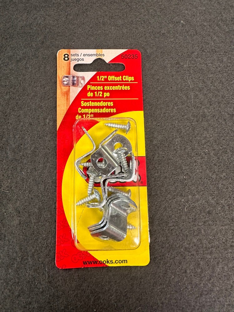 1/2" Offset Metal Clips 8-pcs