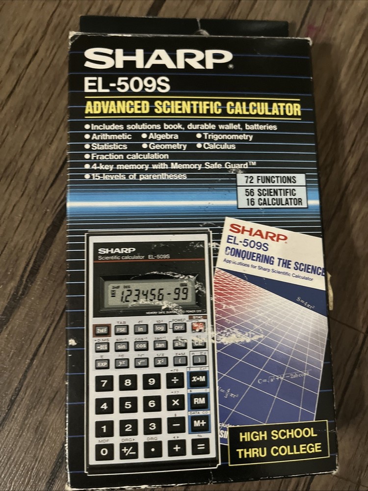 SHARP EL-506A Scientific Calculator w/ Original Box & Booklets - Tested