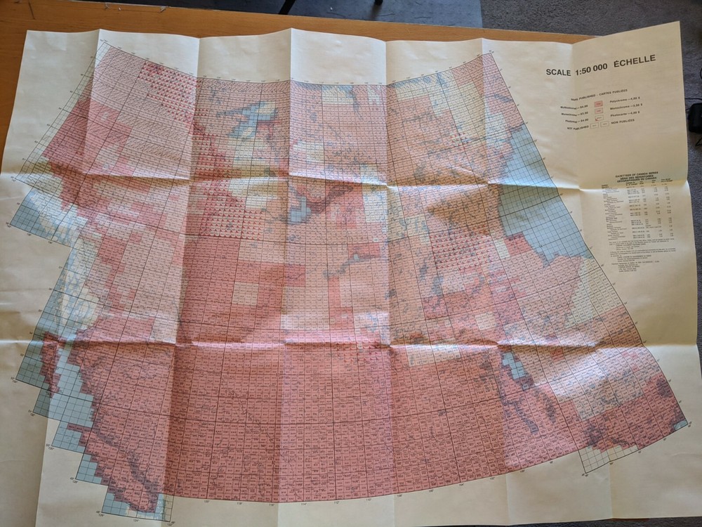 Topo Map Ordering Index 2, Canada 1987 VERY GOOD CONDITION