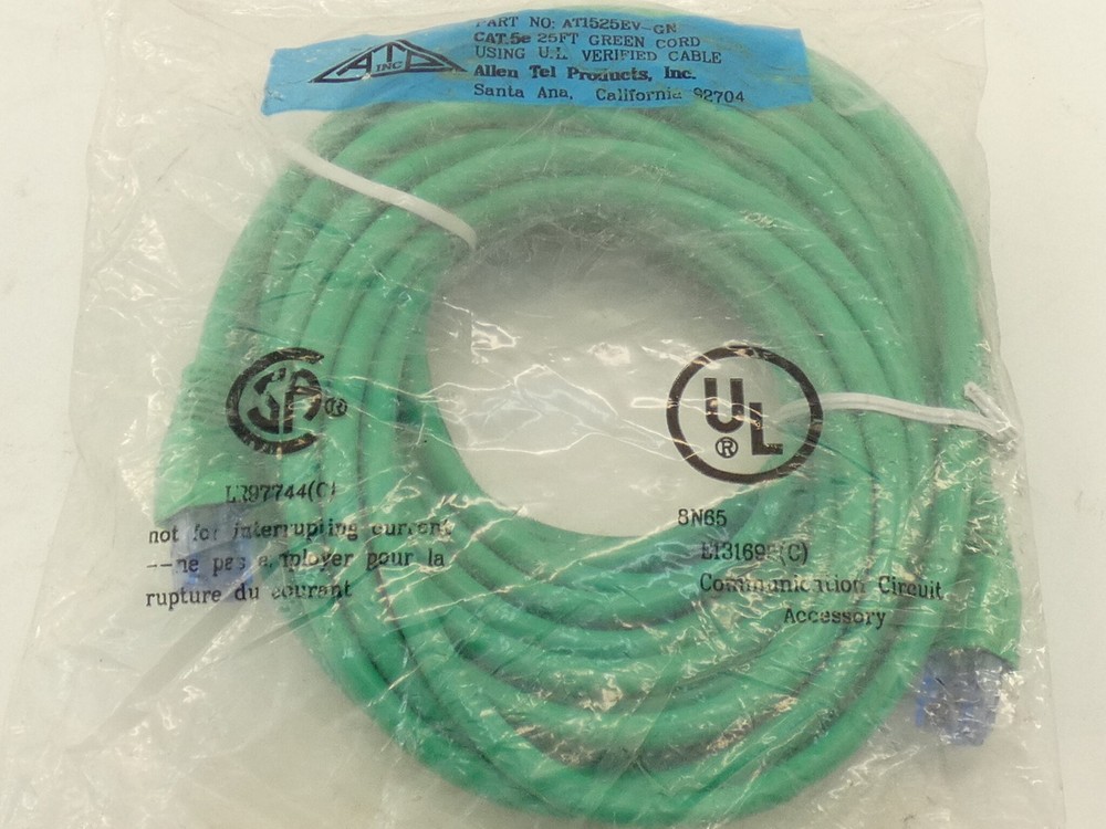 ATP AT1525EV-GN Cat 5e Green Patch Cable, 25FT - NEW Surplus!