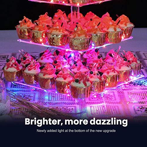 4 Tier Square CUPCAKE STAND Display for LED Light String Multicolored YESTBUY