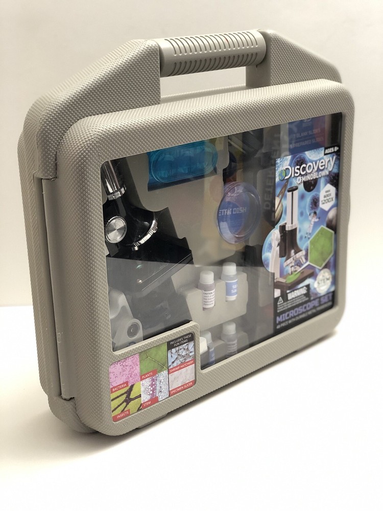 Microscope Set 48-Piece with Durable Metal Framework, 120X-1200X Magnification