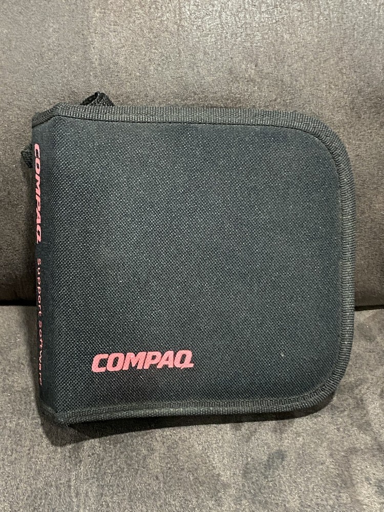 Vintage Compaq Support Software CD Disk Storage Zippered Case