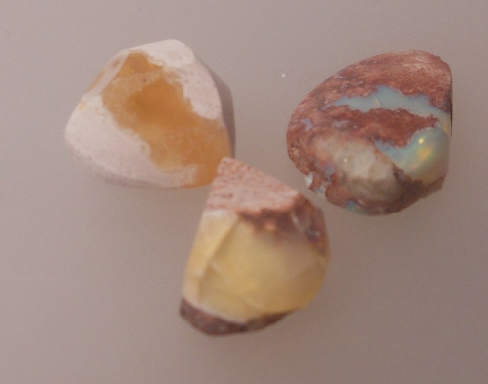 3 pieces Mexican Fire Opal Rough, weight=8.70tcw