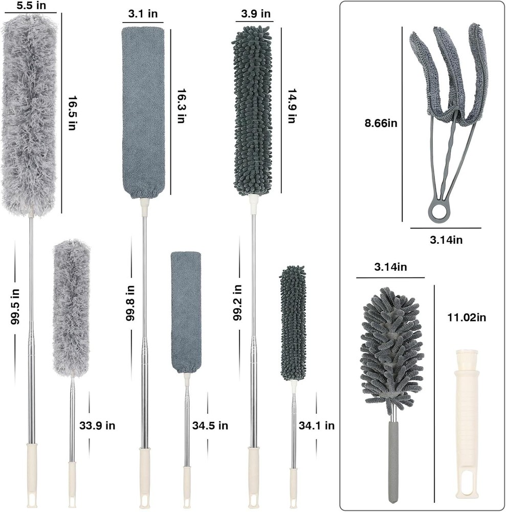 Comprehensive 10 Piece Cleaning Duster Set: Ergonomic Handle for Easy Dusting