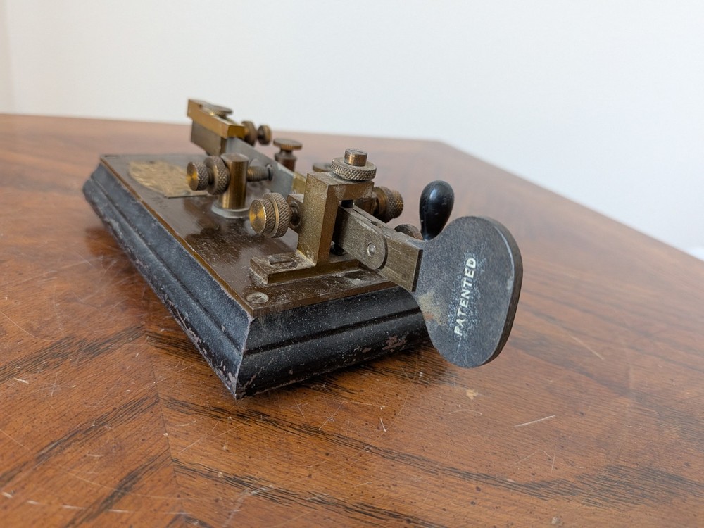 RARE J.H. Bunnell GOLD BUG Telegraph Key Keyer Morse Code Vintage
