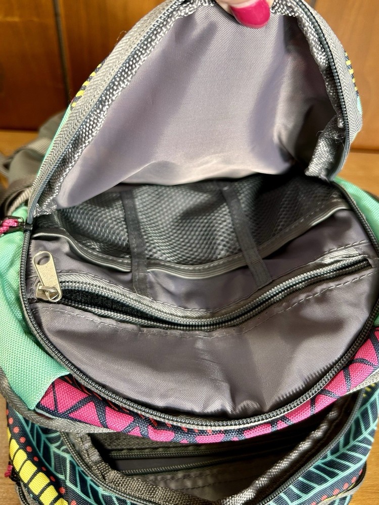 Coleman Hydration Backpack Multi Pocket Adjustable Straps Aqua And Gray