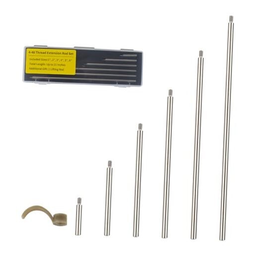 6pcs Dial Digital Indicator Extension Stem Rod Set - 1", 2", 3", 4", 5", 6"
