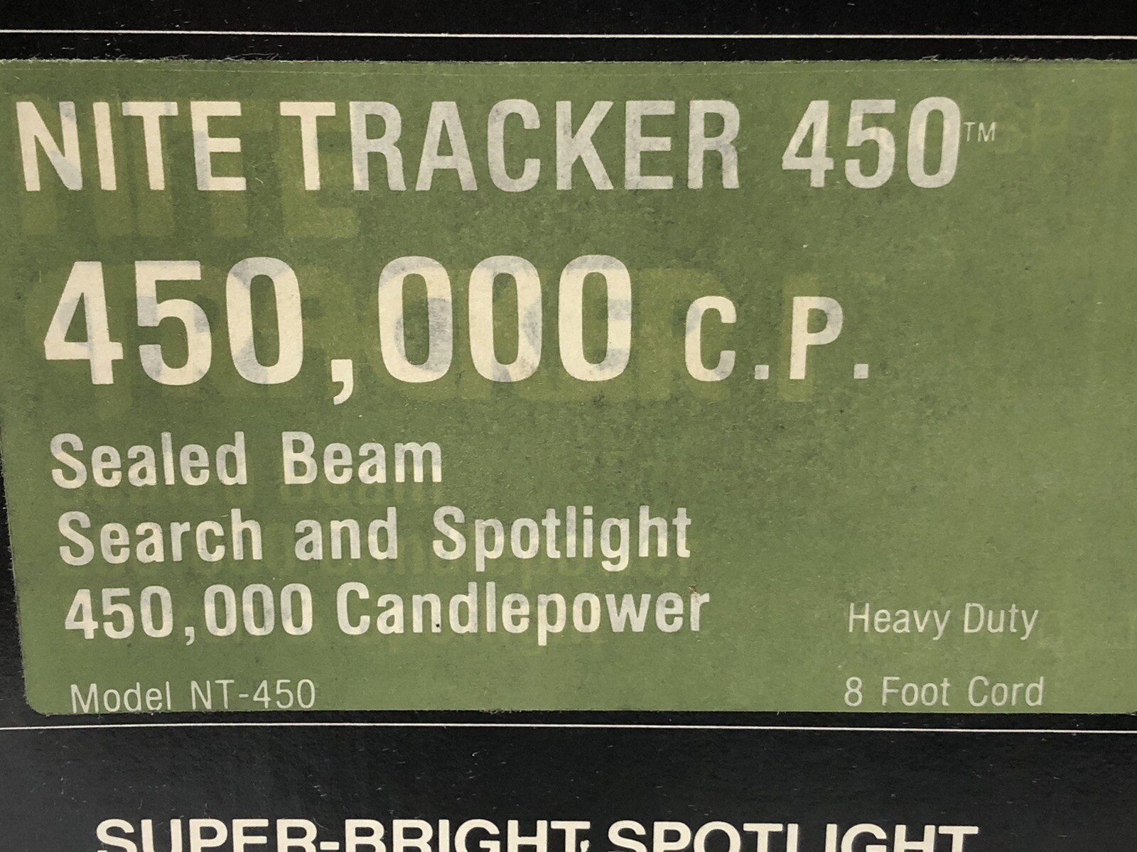 Vintage 450,000 CP SPOTLIGHT Lectro Science NITE TRACKER 450 Handheld Light -NEW