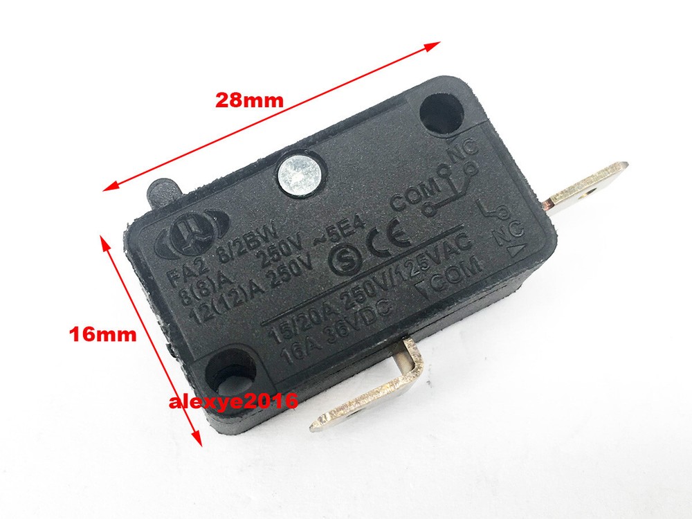 1 PCS FA2 8/2BW Micro Limit Switch Contrary 2 Pins Normal Open 15A 250VAC