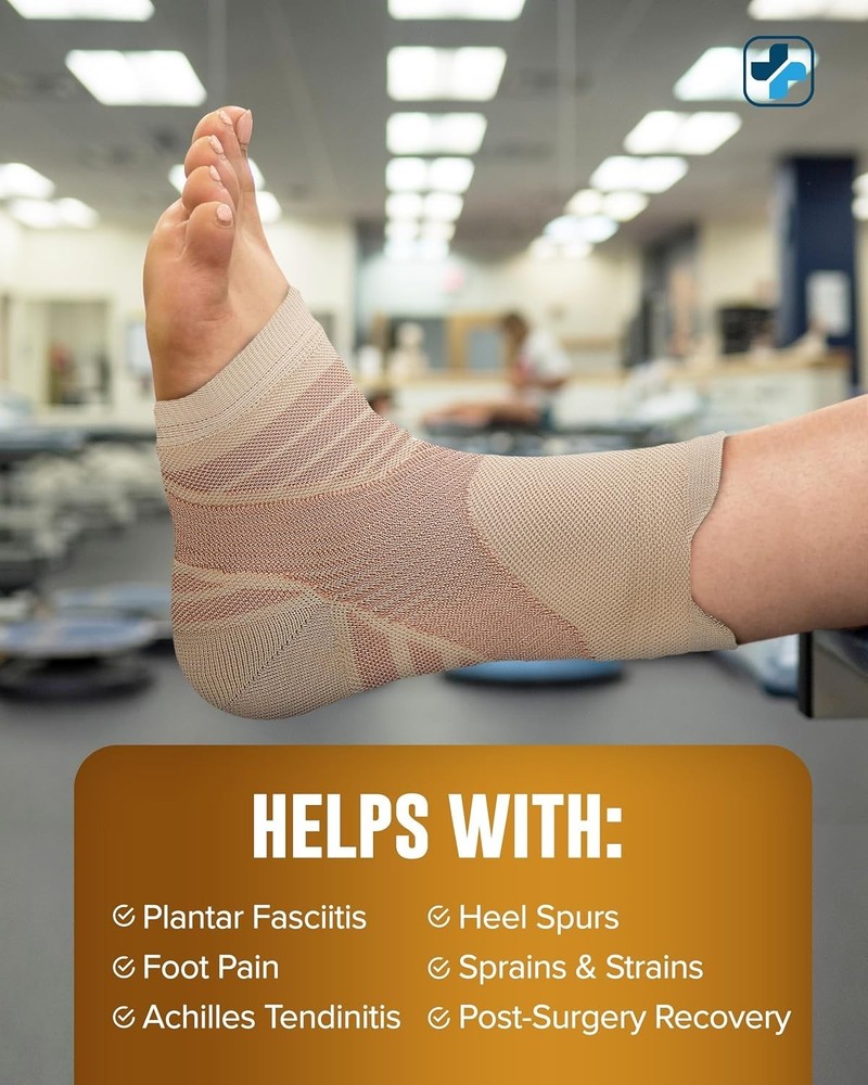 Copper Ankle Compression Sleeve - Toeless Compression Socks, Copper Ankle Bra...