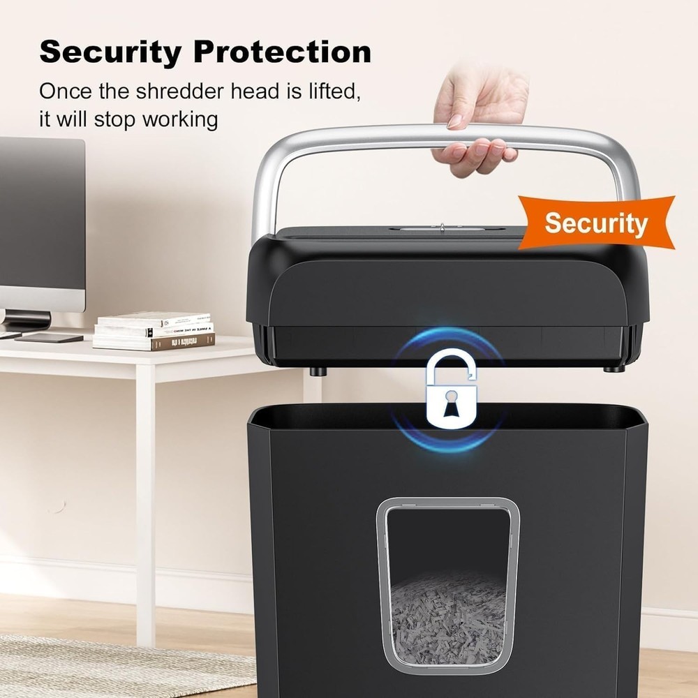 Compact 3.4 Gal Cross Cut Paper Shredder, Jam Proof for Secure Document Disposal