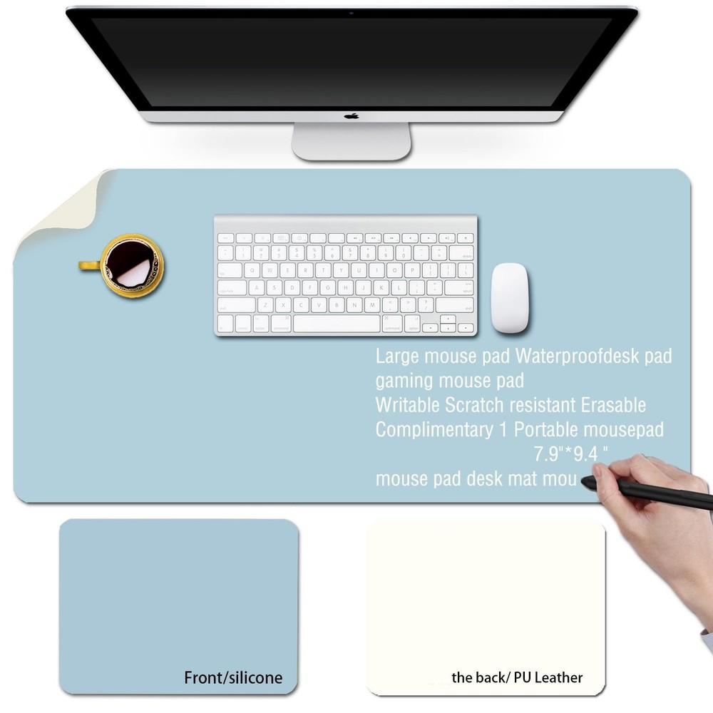 Erasable writable(Frontside) Table mat,Dual Sided Desk Mat, Large Mouse Pad, ...