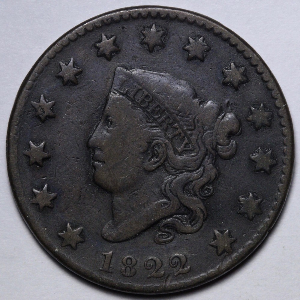 1822 Coronet Head Large Cent VF E112 USGNM