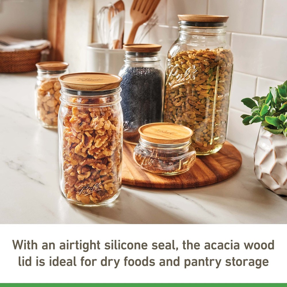 ® Jar Lids, 5 Pack Jar Wooden Storage Lids