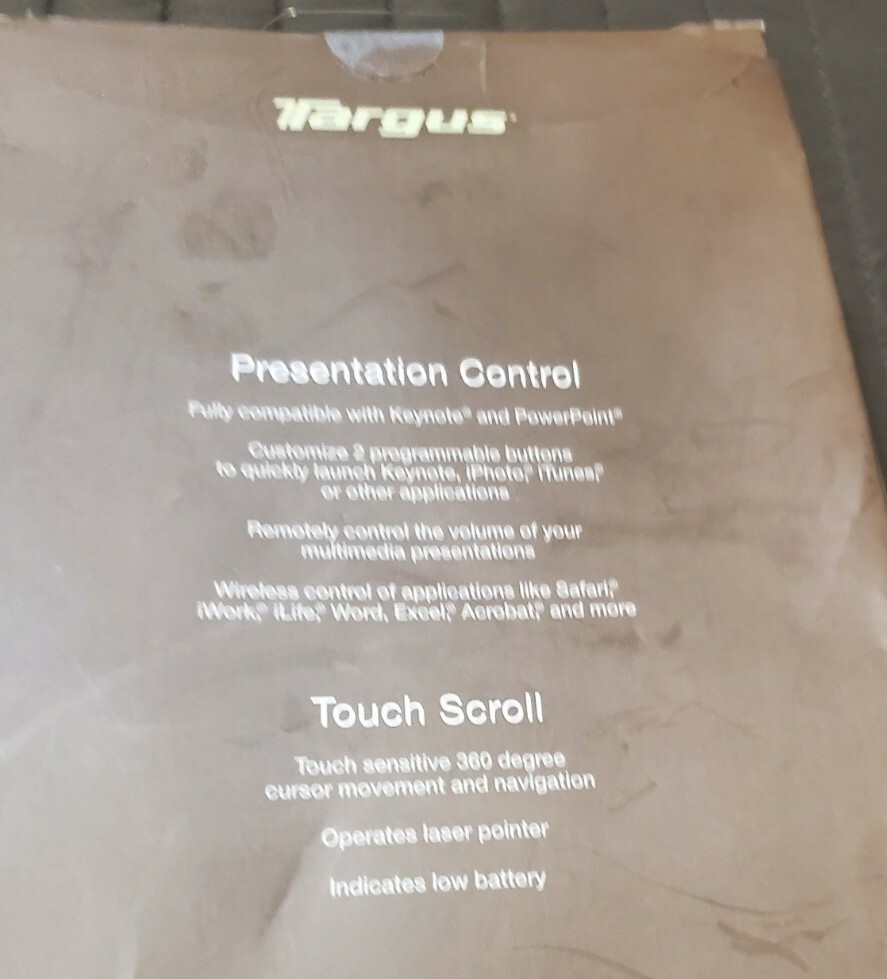 Targus Bluetooth Presenter for Mac with Touch Scroll BRAND NEW IN BOX!!!! 7-4
