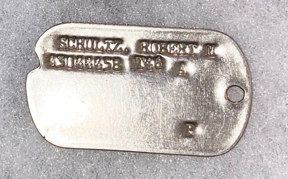 Post-WWII Robert Schultz T-46 Single Dog Tag