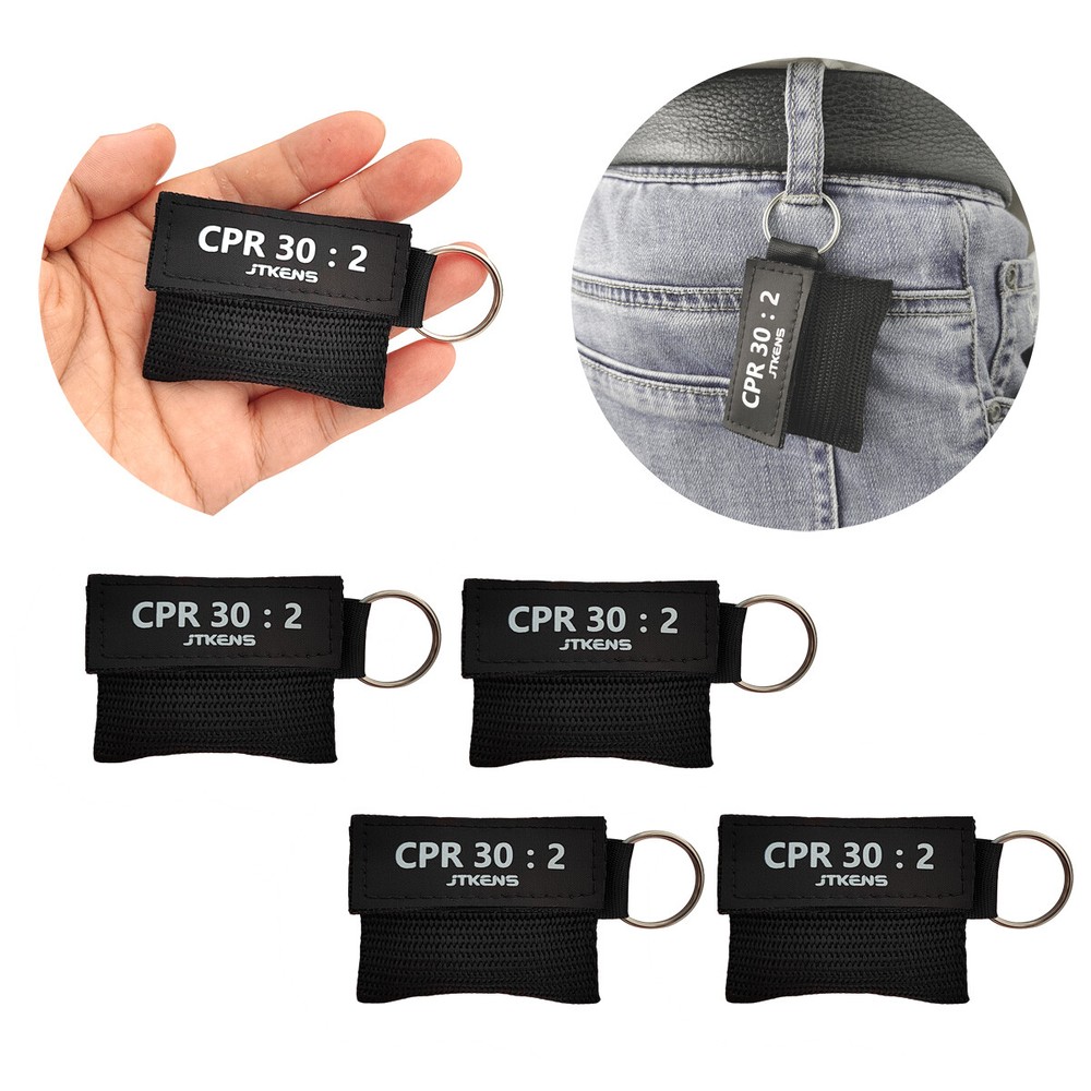 100x CPR Face Shield Keychain CPR Face Shield with Filter First Aid Resus Shield
