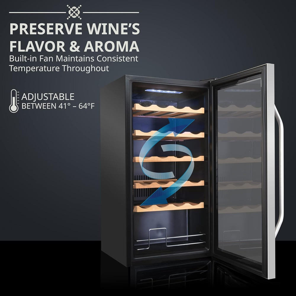 24 Bottle Compressor Wine Cooler Refrigerator W/Lock | Large Freestanding Wine C