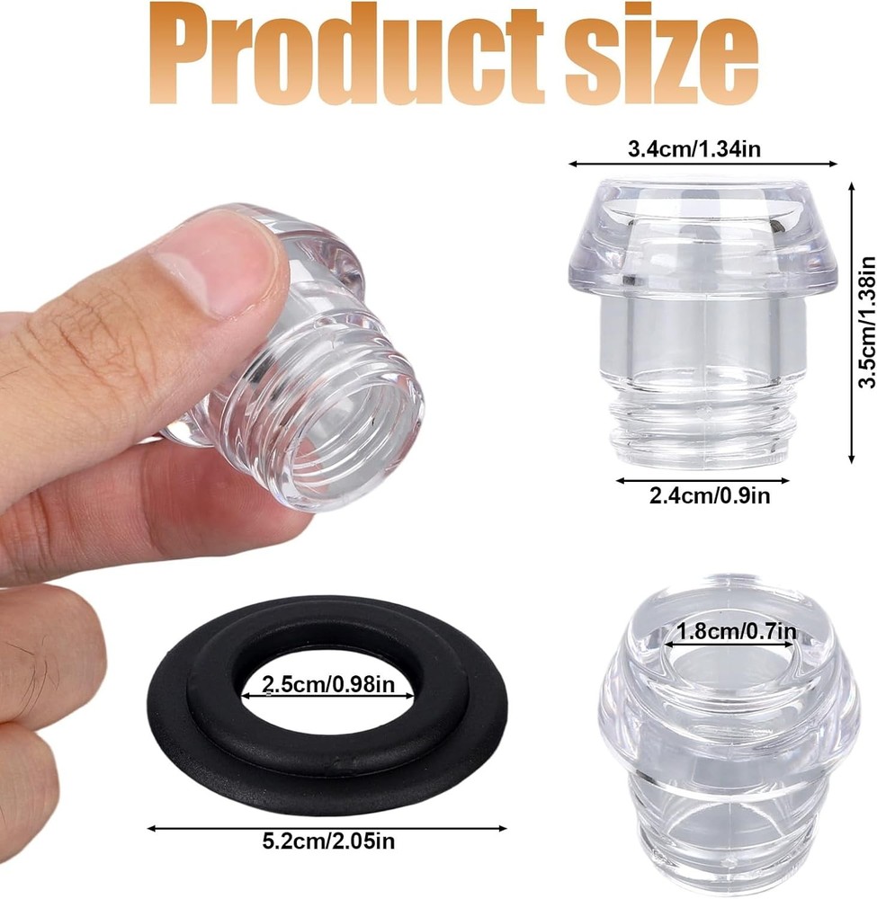 2 Sets Coffee Percolator Tops & Gaskets, Transparent Percolator Pot Replacements