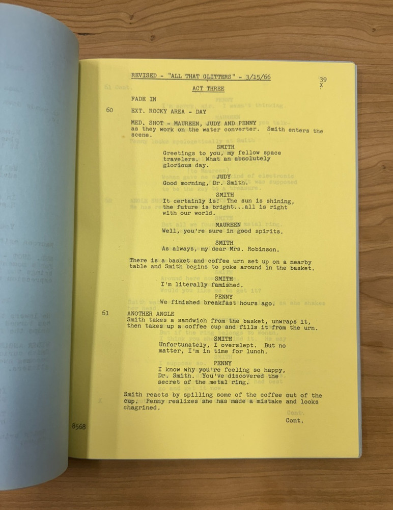 Lost in Space "All That Glitters" Irwin Allen Sci Fi TV show Script 1966