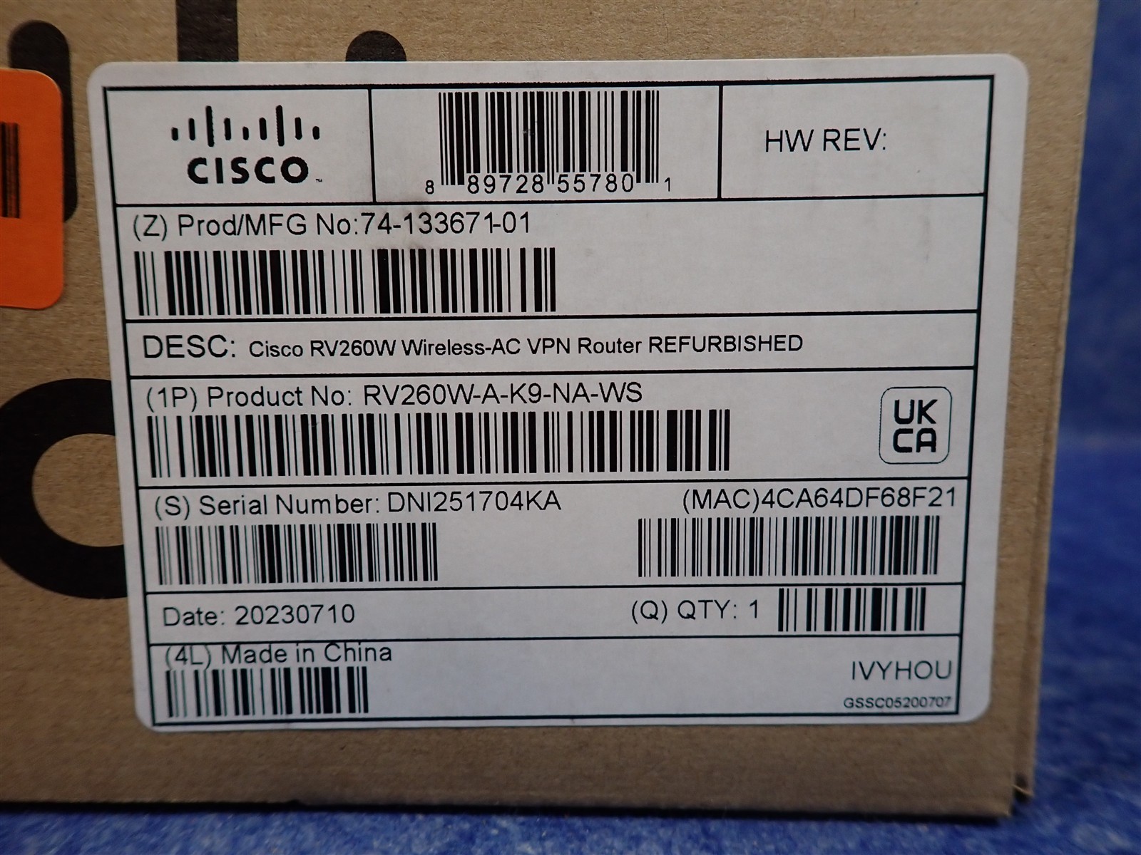 Cisco RV260W-A-K9-NA VPN Router with 8 Gigabit Ethernet Ports (S1)