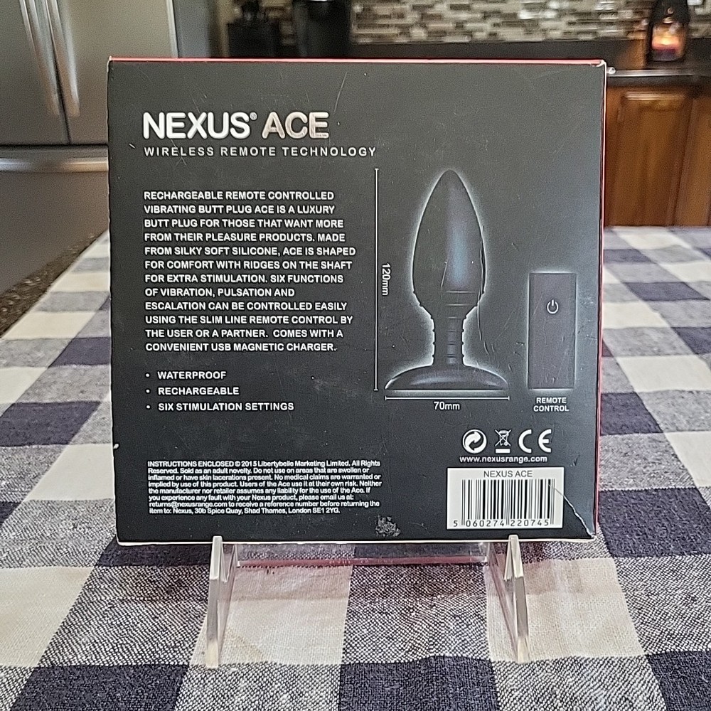 Nexus Ace Wireless Remote Rechargeable Vibrating Butt Plug (Medium) *MIB*
