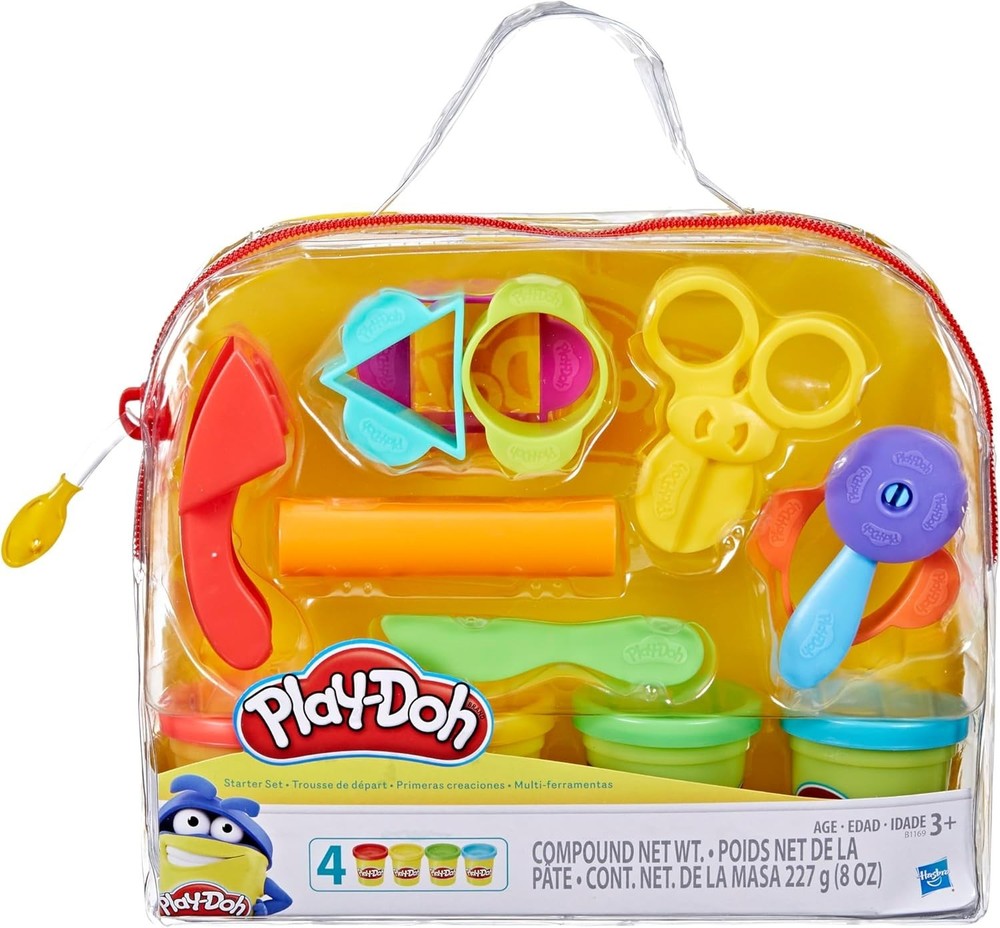 Creative Play-Doh 9-Piece Kit: Storage Tote & 4 Vibrant Modeling Compound Cans
