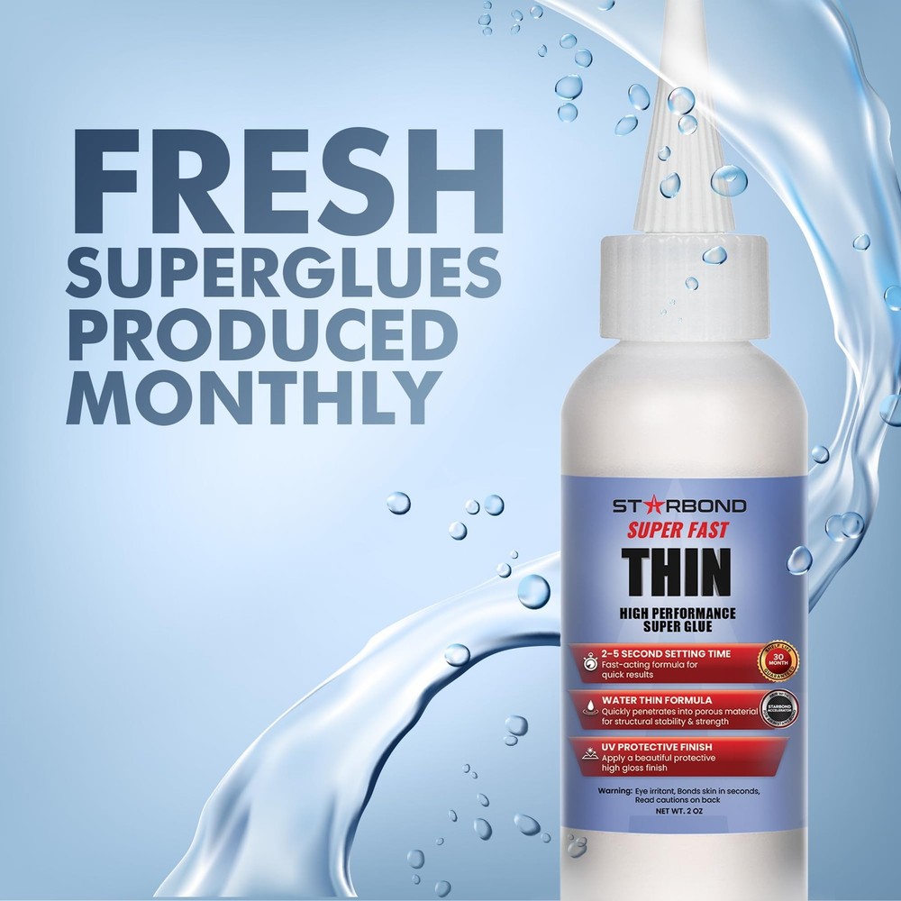 Super Fast Thin CA Glue – Super Glue Pro Kit with Precision Microtips AntiClo...