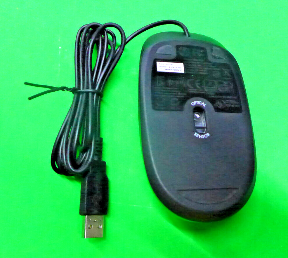 New HP Black USB Mouse 2-Button with Scroll Wheel 672652-001