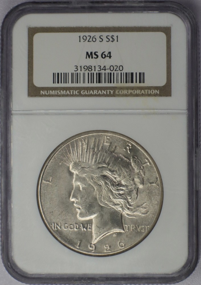 1926-S Peace Silver Dollar - NGC MS 64