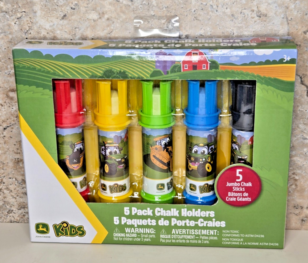 John Deere Chalk Holders ( 5 Pack)  w/Chalk Adjustable Sunny Days 3+