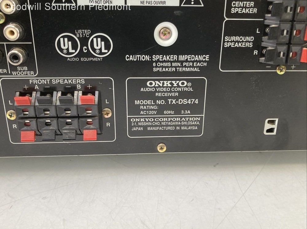 Onkyo TX-DS474 A/V Receiver - No Remote - Tested