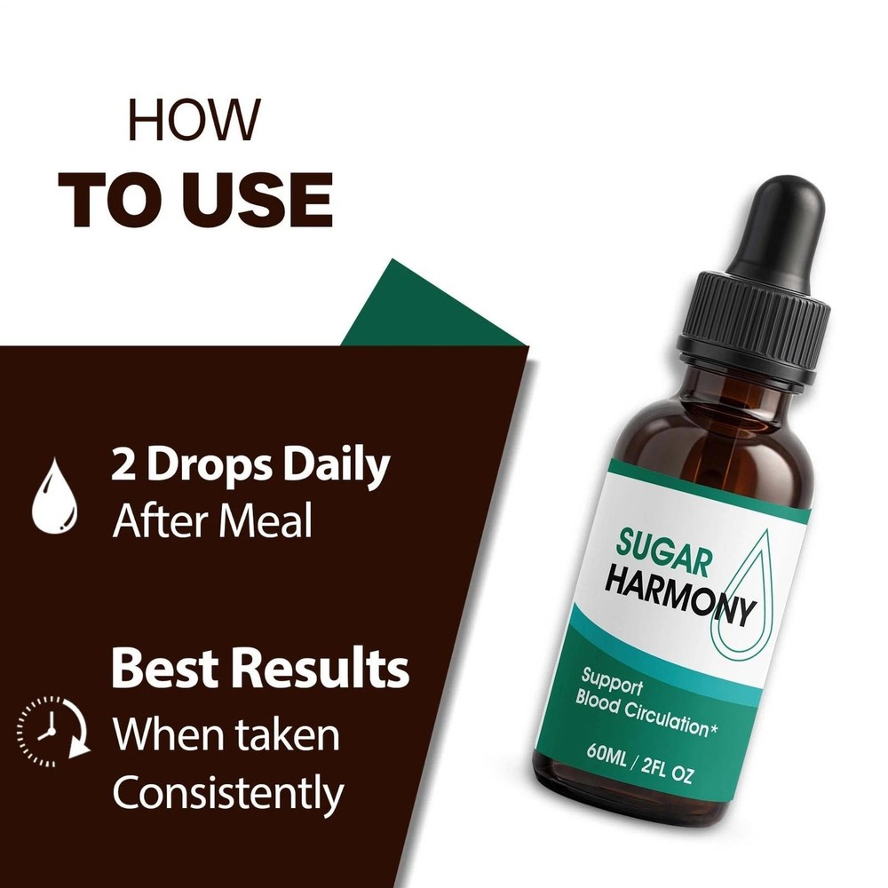 (2 Pack) Sugar Harmony Drops, SugarHarmony Maximum Strength Blood Support