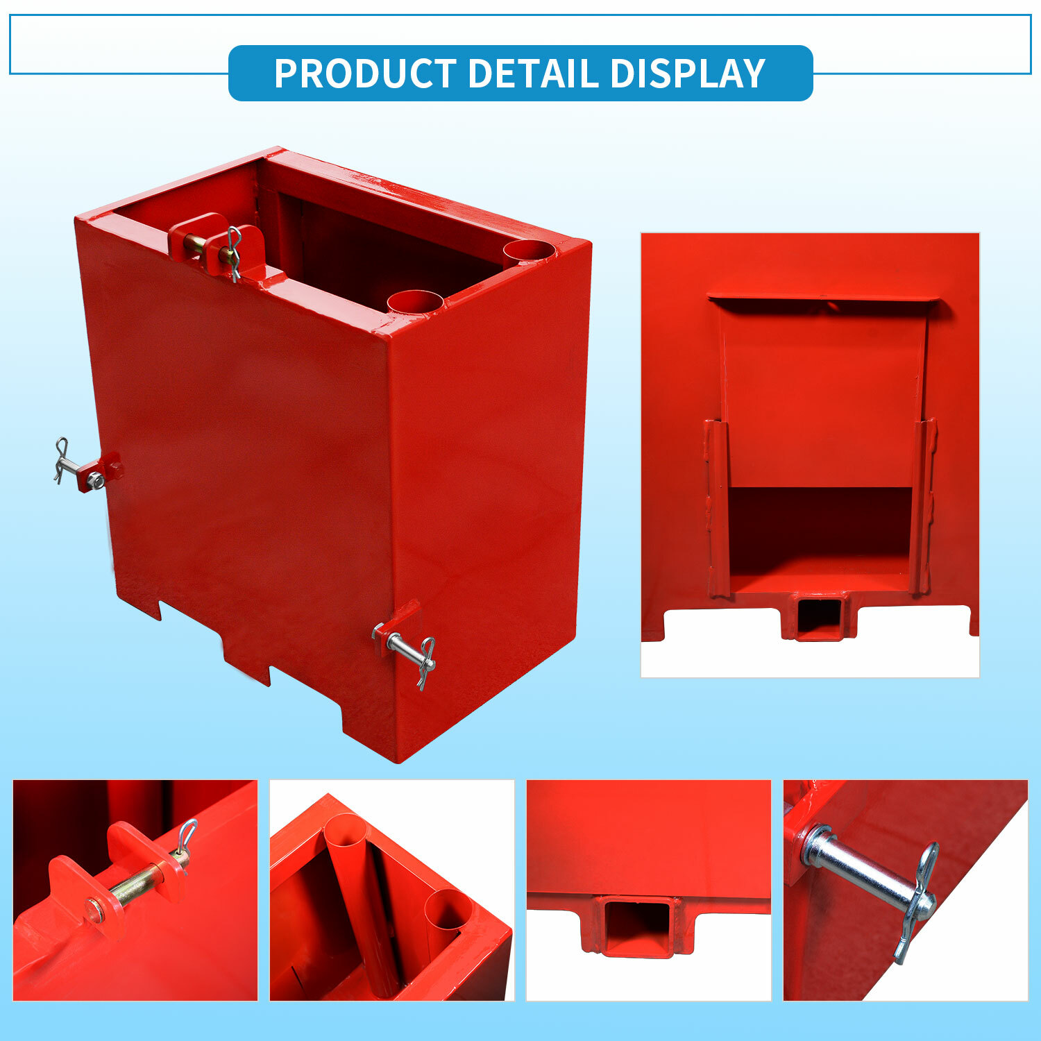 3 Point Ballast Box Mounted Category 1 Tractor Loader Counterweight Attachment