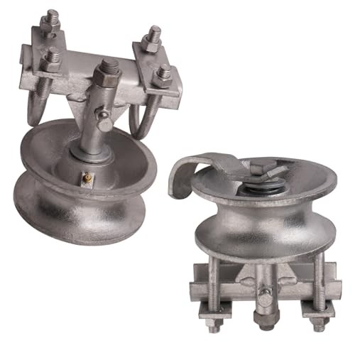 Sliding Gate Rollers, 5" Rear Pipe Track Wheels for Chain Link Double U-2 Pack