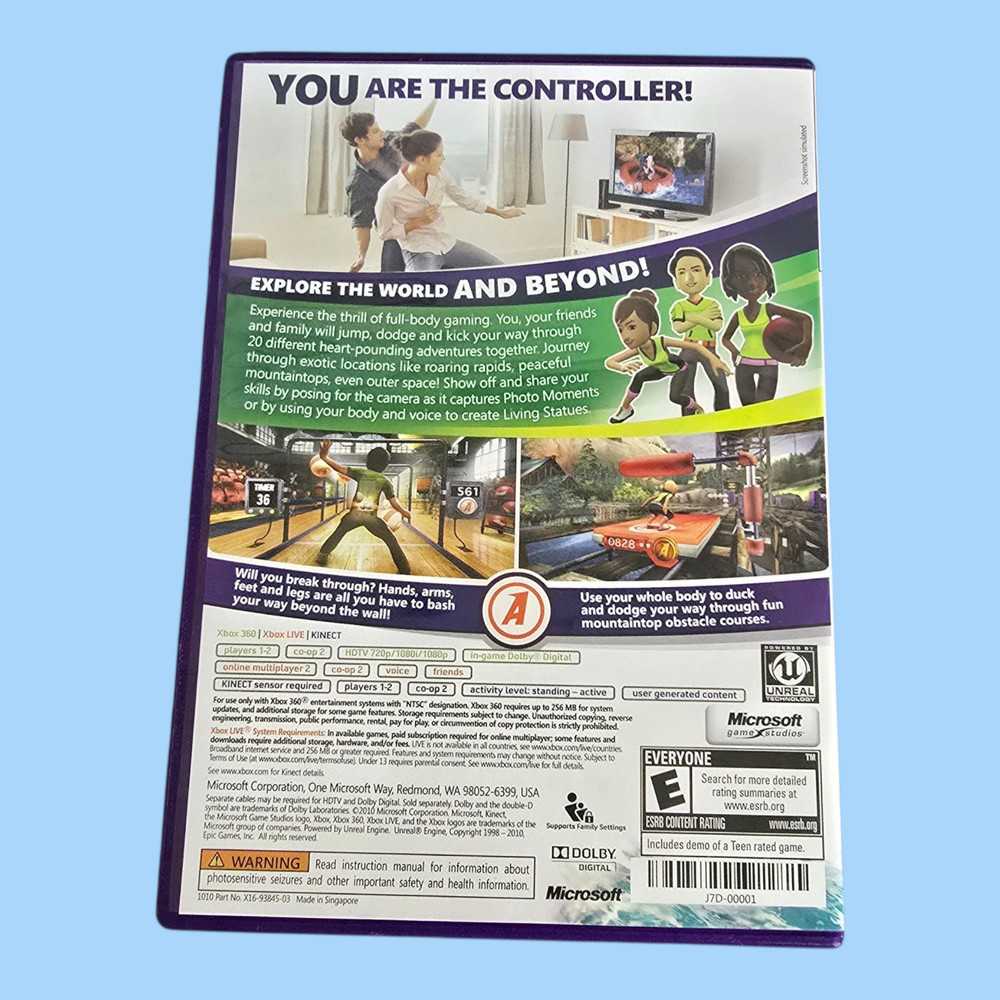 Microsoft Xbox 360 Kinect Sensor Model 1414 w/ Kinect Adventures! Game