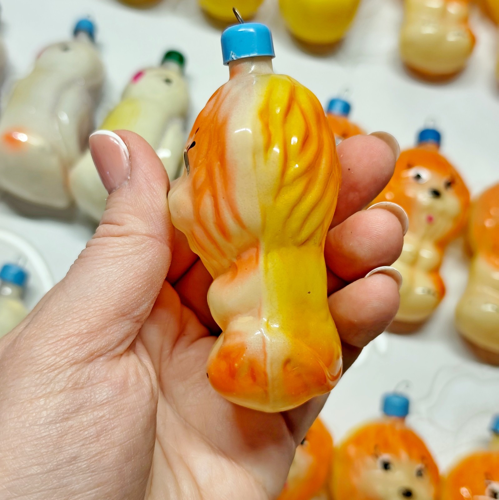 Vintage glass Christmas Ornament animals decoration soviet USSR