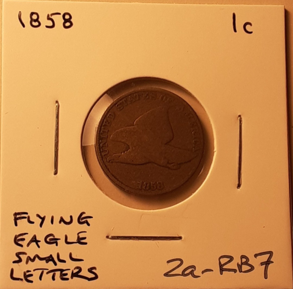 1858 Flying Eagle Cent Small Letters Philadelphia Mint One Cent (#2a-RB7)