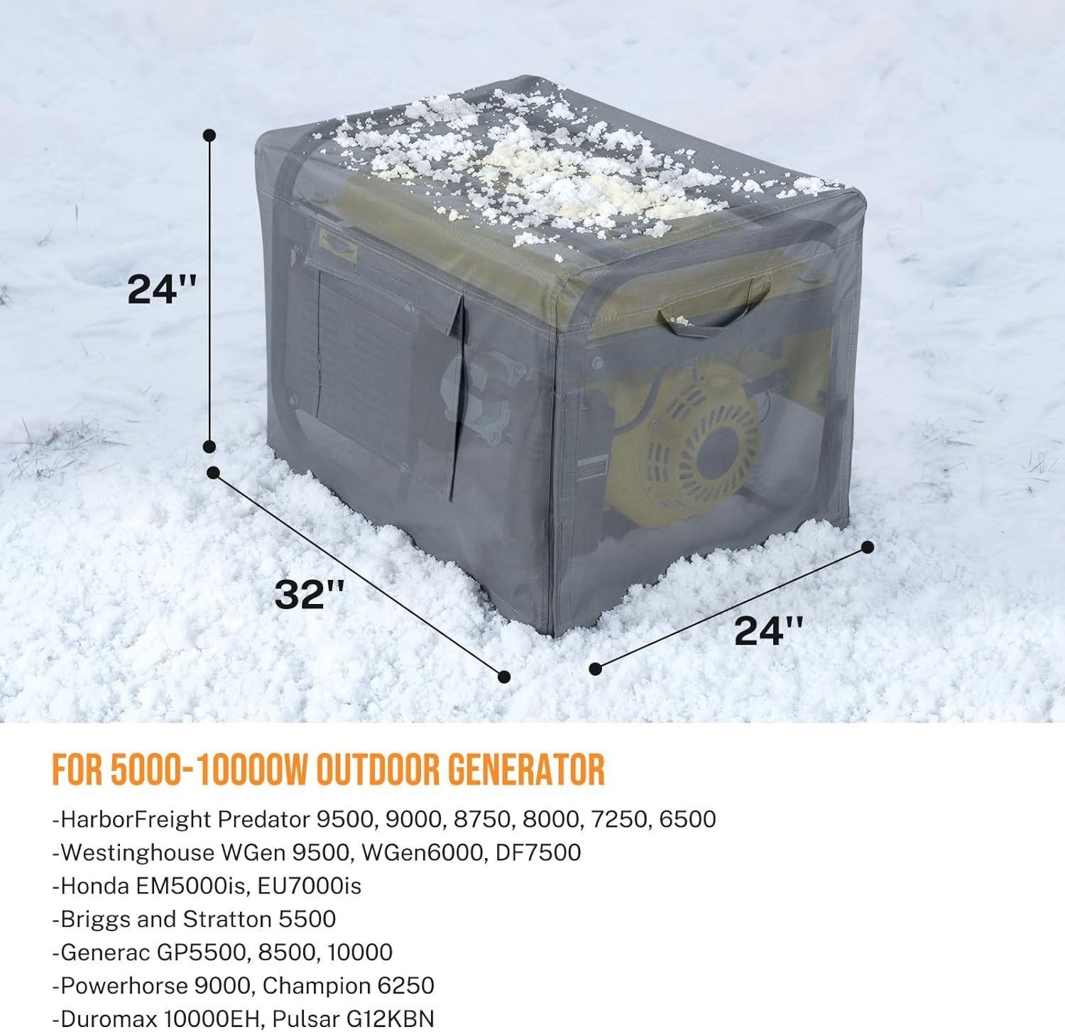 Generator Cover Waterproof 5000-10000W Heavy Duty Outdoor Open Frame Universal