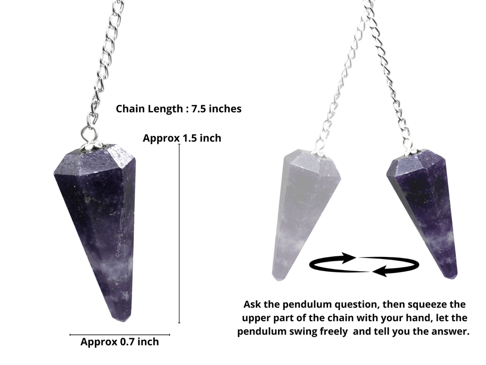 Lepidolite Dowsing Crystal Pendulum