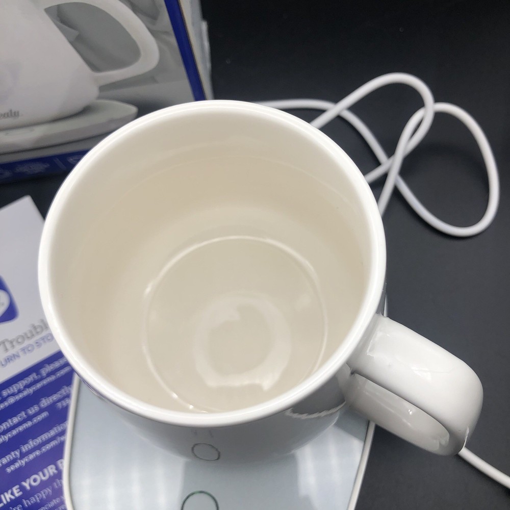 Sealy Coffee Mug+Mug/Cup Warmer 2Pc Set, USB Power, Temp Control, Gravity Switch