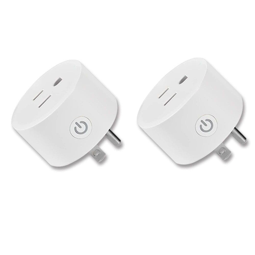2 Pack Tuya WiFi Smart Plug with Timer Function for Voice Control
