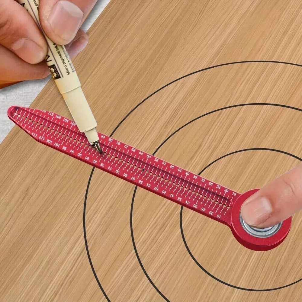 1PC Precision Marking Woodworking Scriber Compass Hole Ruler Measuring Tool