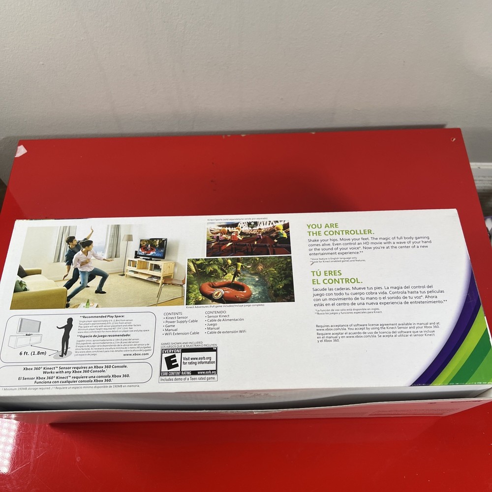Microsoft Xbox 360 Kinect Sensor With Box No Game Tested