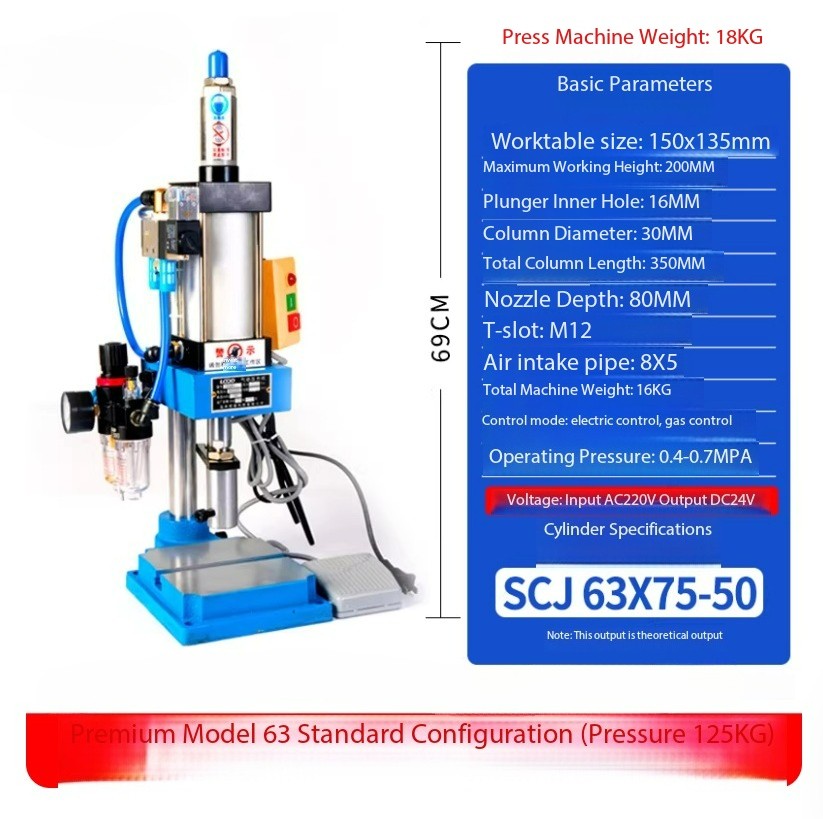 Pneumatic Press Small Micro Bench-Top Automatic Punch Press Double Column